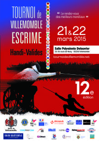 12ème Tournoi International d'Escrime de Villemomble. Du 21 au 22 mars 2015 à VILLEMOMBLE. Seine-saint-denis.  08H00